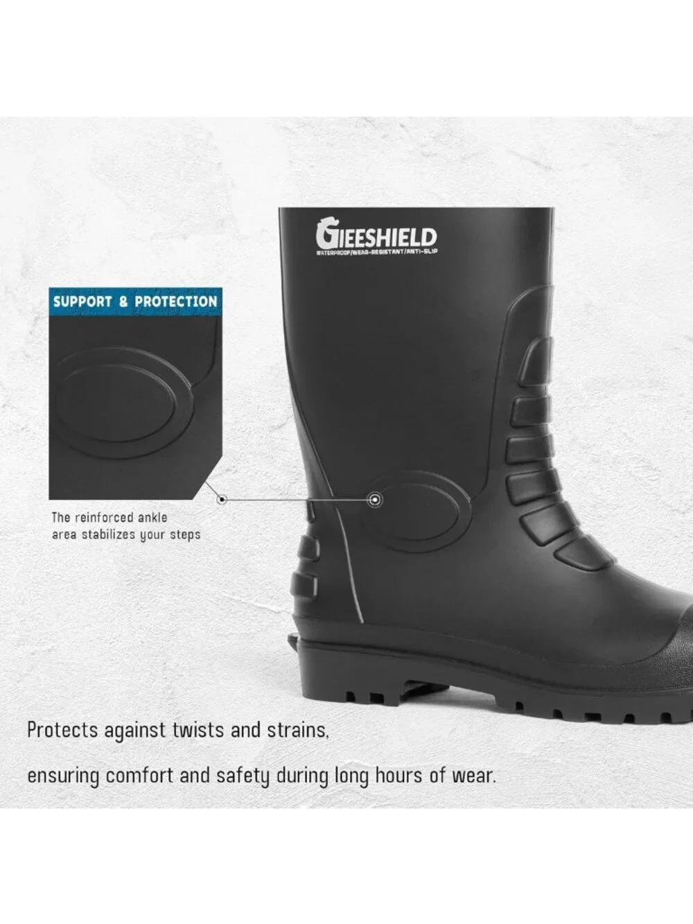 Waterproof Slip-Resistant PVC Rain Boots for Men & Women - Durable Knee-High